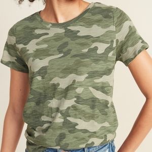 Green Camo Crew Neck T-hirt